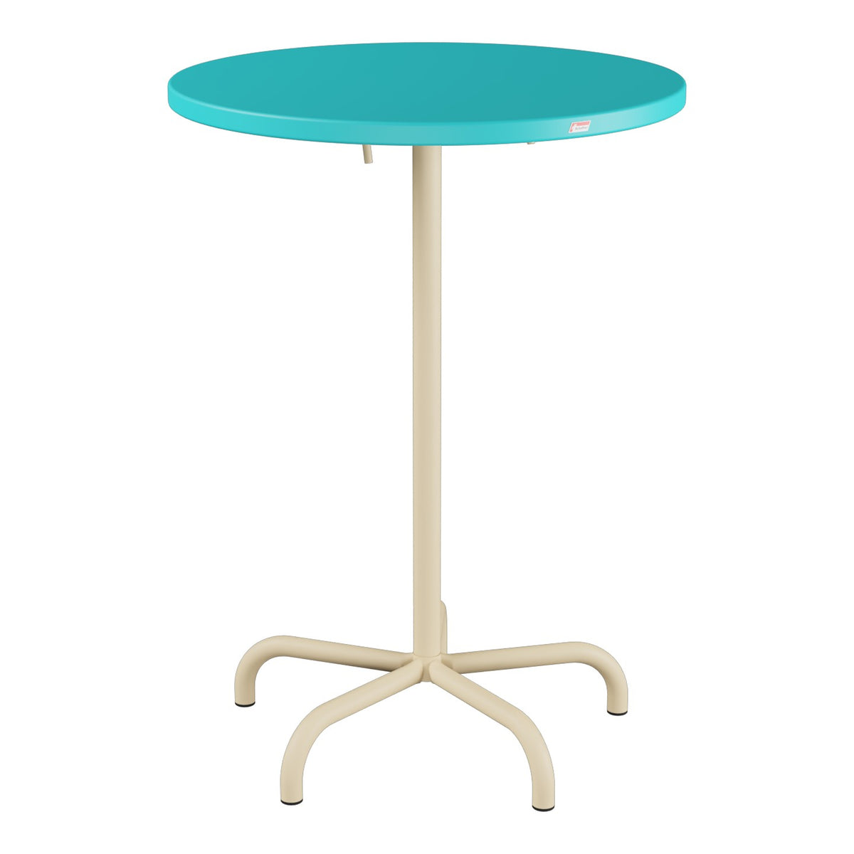 Schaffner Säntis Table haute rabattable ronde Ø80cm h:110cm – Turquoise 58 / Marron Pastel 83
