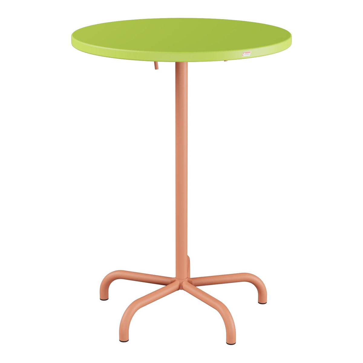 Schaffner Säntis Table haute rabattable ronde Ø80cm h:110cm – Vert clair 63 / Terracotta 84