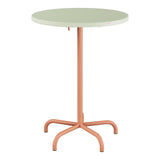 Schaffner Säntis Table haute rabattable ronde Ø80cm h:110cm – Vert Pastel 64 / Terracotta 84