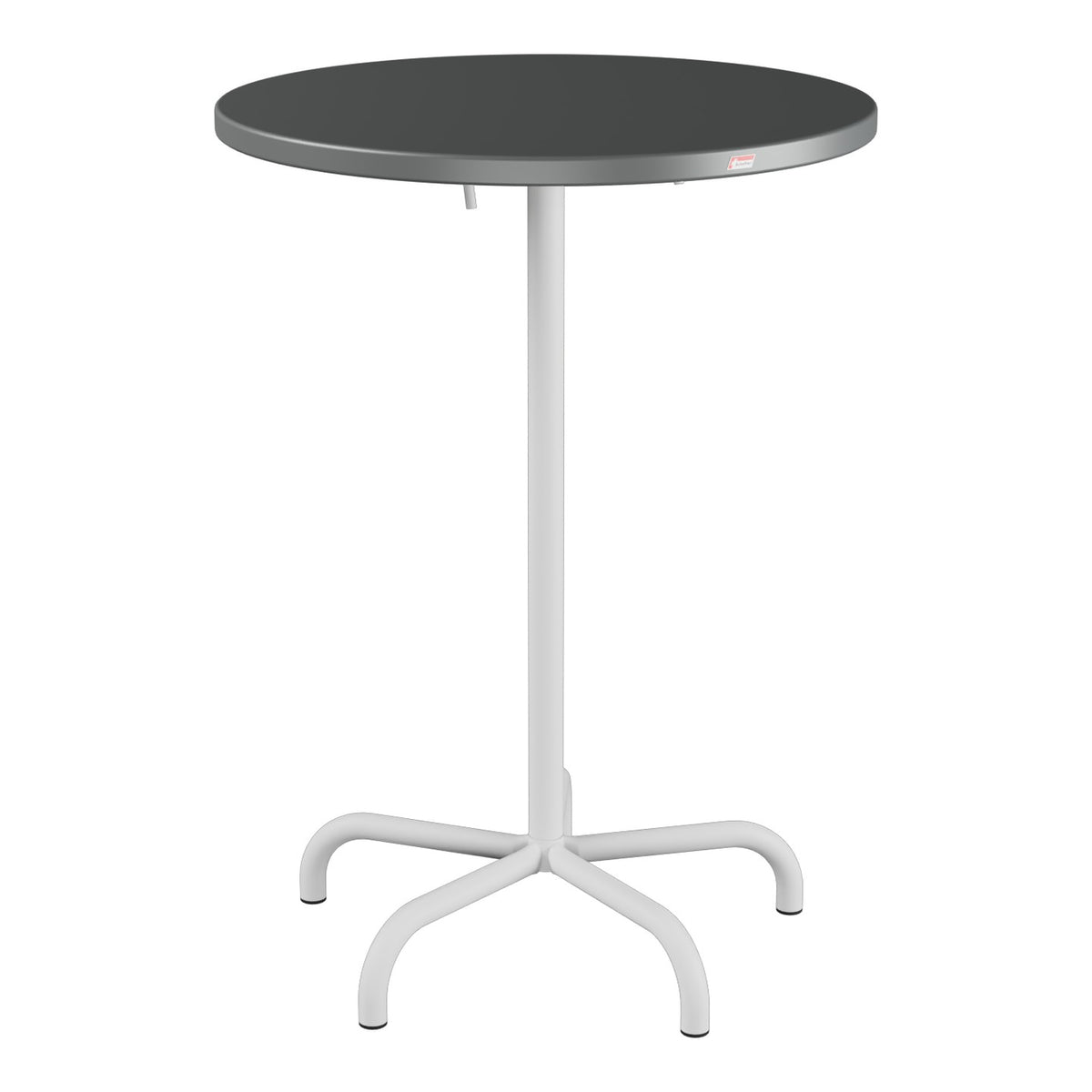 Schaffner Säntis Table haute rabattable ronde Ø80cm h:110cm – Graphite 73 / Gris Argent 78