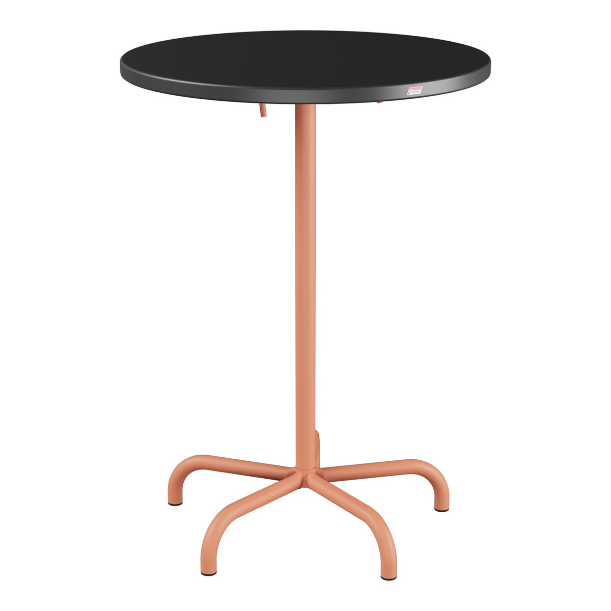 Schaffner Säntis Table haute rabattable ronde Ø80cm h:110cm – Anthracite 77 / Terracotta 84