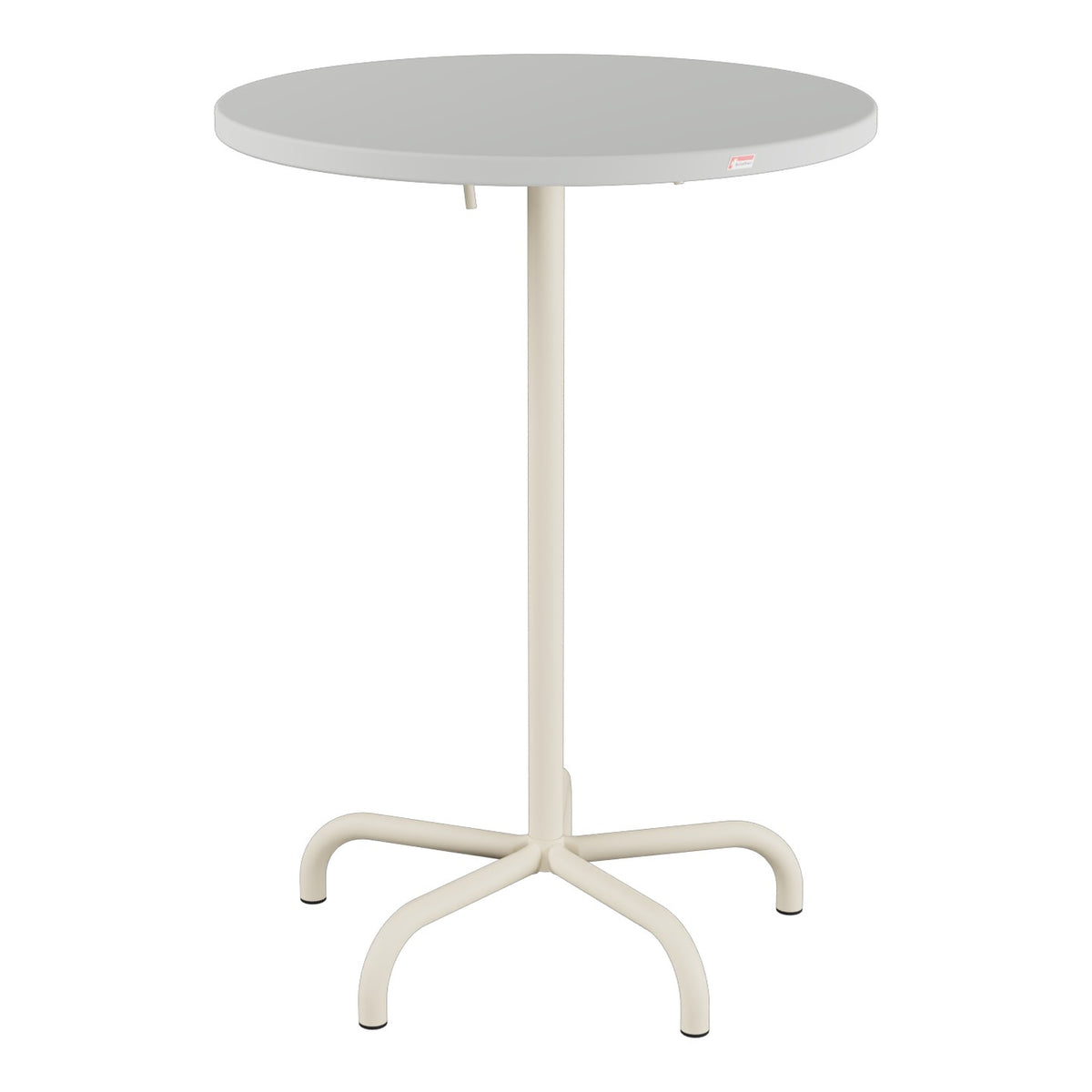 Schaffner Säntis Table haute rabattable ronde Ø80cm h:110cm – Gris Argent 78 / Sable Pastel 15