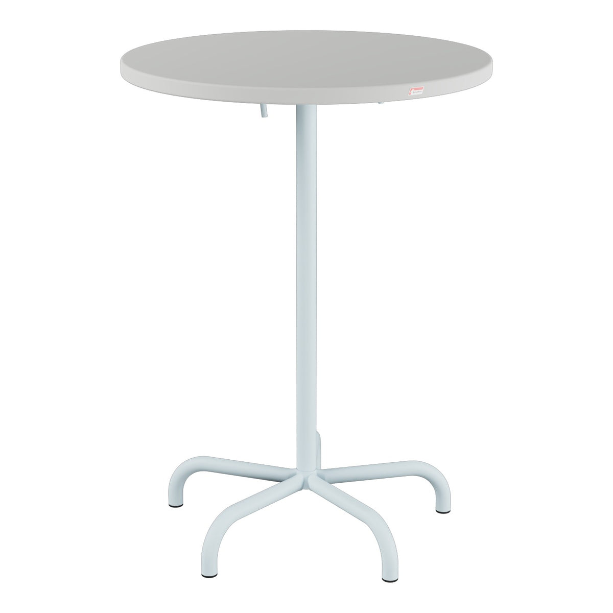 Schaffner Säntis Table haute rabattable ronde Ø80cm h:110cm – Gris Argent 78 / Bleu Pastel 51