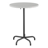 Schaffner Säntis Table haute rabattable ronde Ø80cm h:110cm – Gris Argent 78 / Anthracite 77
