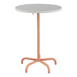Schaffner Säntis Table haute rabattable ronde Ø80cm h:110cm – Gris Argent 78 / Terracotta 84