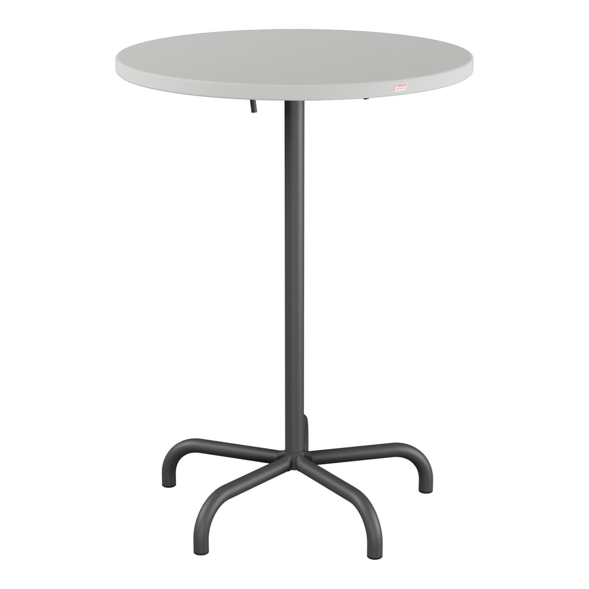 Schaffner Säntis Table haute rabattable ronde Ø80cm h:110cm – Gris Argent 78 / Noir 91