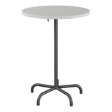 Schaffner Säntis Table haute rabattable ronde Ø80cm h:110cm – Gris Argent 78 / Noir 91