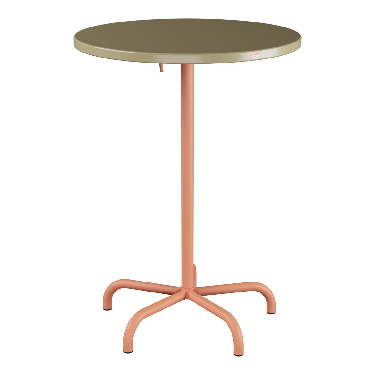 Schaffner Säntis Table haute rabattable ronde Ø80cm h:110cm – Champagne 85 / Terracotta 84