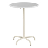 Schaffner Säntis Table haute rabattable ronde Ø80cm h:110cm – Blanc 90 / Sable Pastel 15