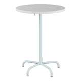 Schaffner Säntis Table haute rabattable ronde Ø80cm h:110cm – Blanc 90 / Bleu Pastel 51