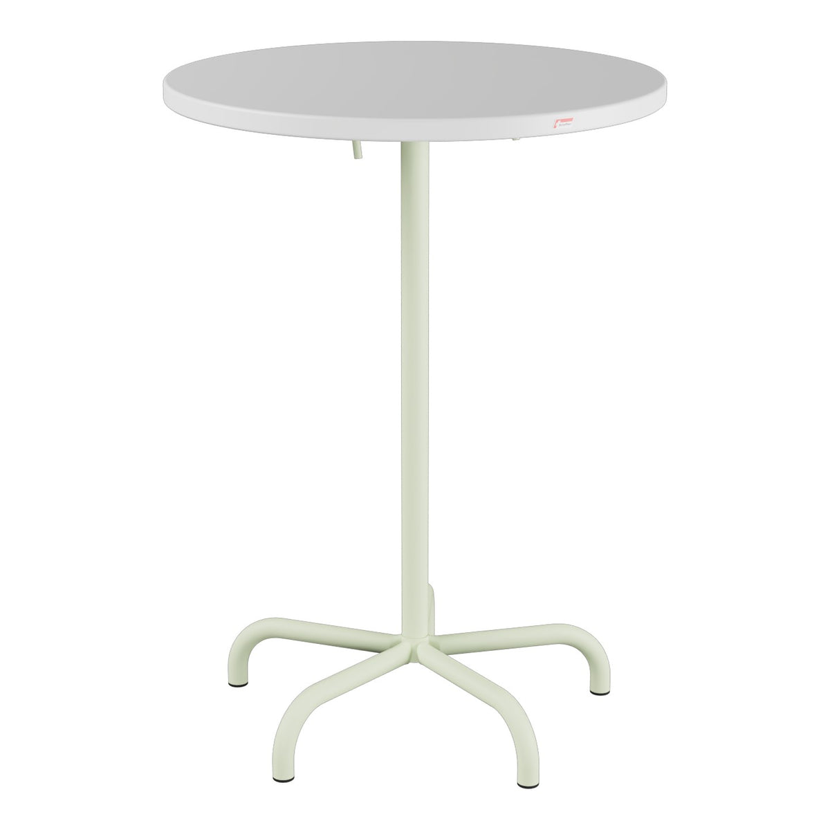 Schaffner Säntis Table haute rabattable ronde Ø80cm h:110cm – Blanc 90 / Vert Pastel 64