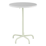 Schaffner Säntis Table haute rabattable ronde Ø80cm h:110cm – Blanc 90 / Vert Pastel 64