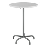 Schaffner Säntis Table haute rabattable ronde Ø80cm h:110cm – Blanc 90 / Graphite 73