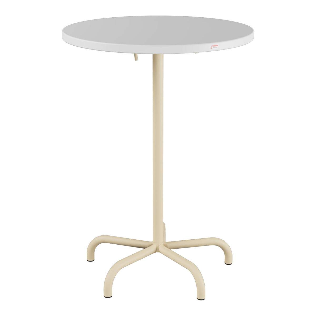 Schaffner Säntis Table haute rabattable ronde Ø80cm h:110cm – Blanc 90 / Marron Pastel 83