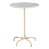 Schaffner Säntis Table haute rabattable ronde Ø80cm h:110cm – Blanc 90 / Marron Pastel 83