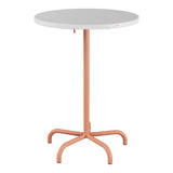 Schaffner Säntis Table haute rabattable ronde Ø80cm h:110cm – Blanc 90 / Terracotta 84