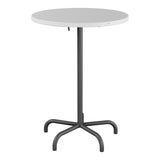 Schaffner Säntis Table haute rabattable ronde Ø80cm h:110cm – Blanc 90 / Noir 91