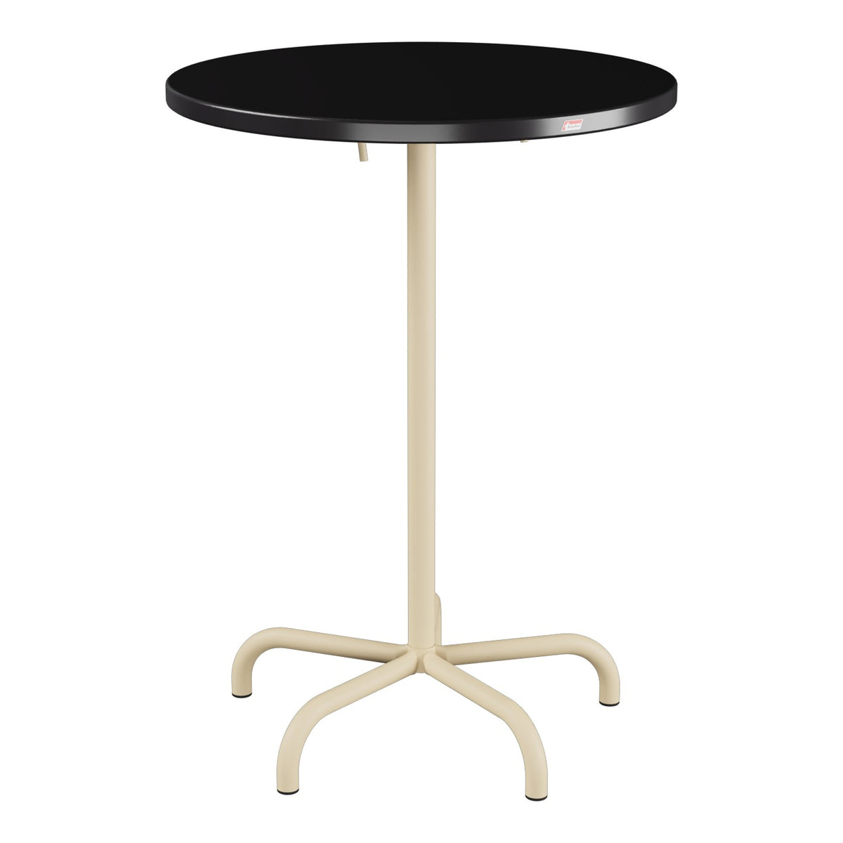 Schaffner Säntis Table haute rabattable ronde Ø80cm h:110cm – Noir 91 / Marron Pastel 83