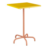 Schaffner Säntis Table haute rabattable 70x70cm h:110cm – Jaune 11 / Terracotta 84