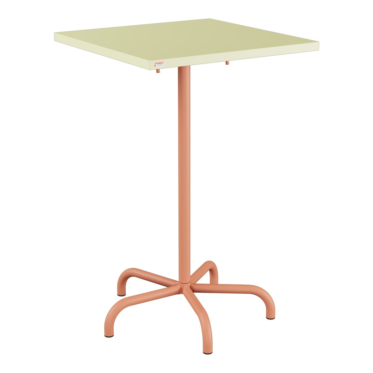 Schaffner Säntis Table haute rabattable 70x70cm h:110cm – Jaune Buis 18 / Terracotta 84