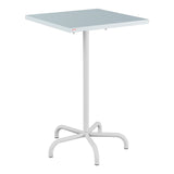 Schaffner Säntis Table haute rabattable 70x70cm h:110cm – Bleu Pastel 51 / Gris Argent 78