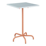 Schaffner Säntis Table haute rabattable 70x70cm h:110cm – Bleu Pastel 51 / Terracotta 84