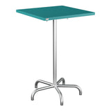Schaffner Säntis Table haute rabattable 70x70cm h:110cm – Bleu Kali 56 / Galvanisé à chaud 02