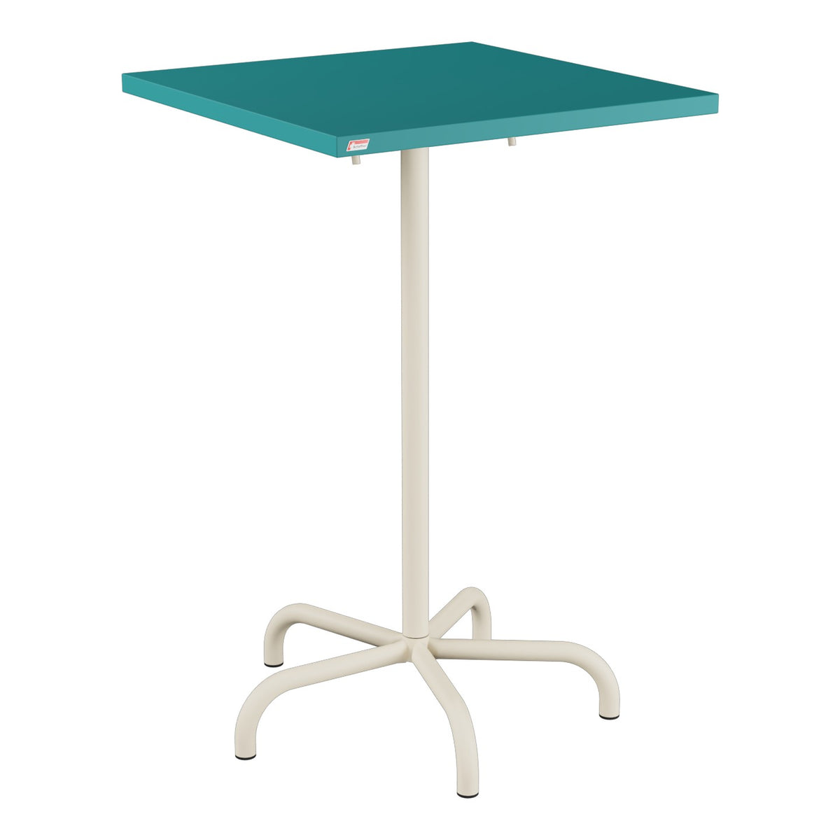 Schaffner Säntis Table haute rabattable 70x70cm h:110cm – Bleu Kali 56 / Sable Pastel 15