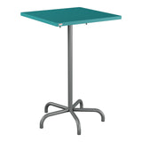 Schaffner Säntis Table haute rabattable 70x70cm h:110cm – Bleu Kali 56 / Graphite 73