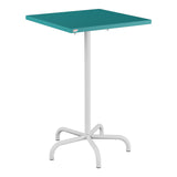 Schaffner Säntis Table haute rabattable 70x70cm h:110cm – Bleu Kali 56 / Gris Argent 78