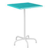 Schaffner Säntis Table haute rabattable 70x70cm h:110cm – Turquoise 58 / Blanc 90