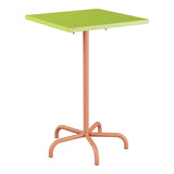 Schaffner Säntis Table haute rabattable 70x70cm h:110cm – Vert clair 63 / Terracotta 84