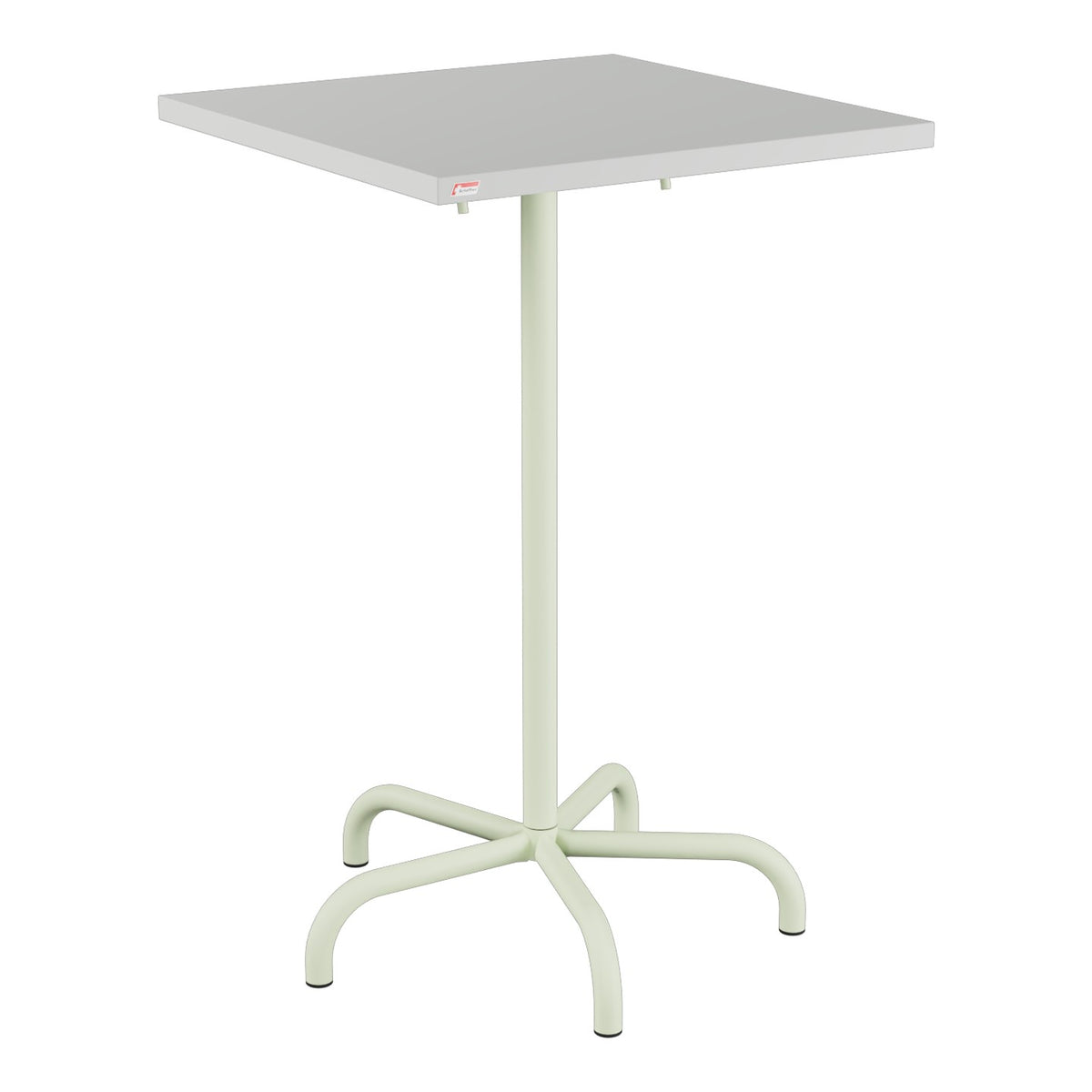 Schaffner Säntis Table haute rabattable 70x70cm h:110cm – Gris Argent 78 / Vert Pastel 64