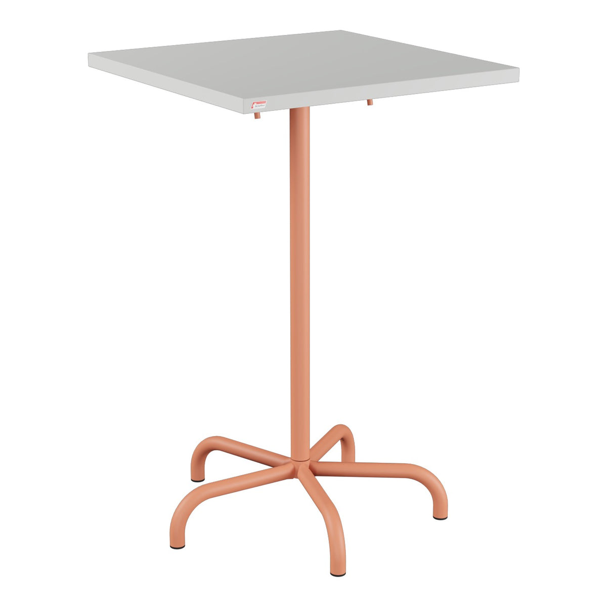 Schaffner Säntis Table haute rabattable 70x70cm h:110cm – Gris Argent 78 / Terracotta 84