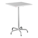 Schaffner Säntis Table haute rabattable 70x70cm h:110cm – Blanc 90 / Galvanisé à chaud 02