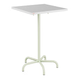 Schaffner Säntis Table haute rabattable 70x70cm h:110cm – Blanc 90 / Vert Pastel 64