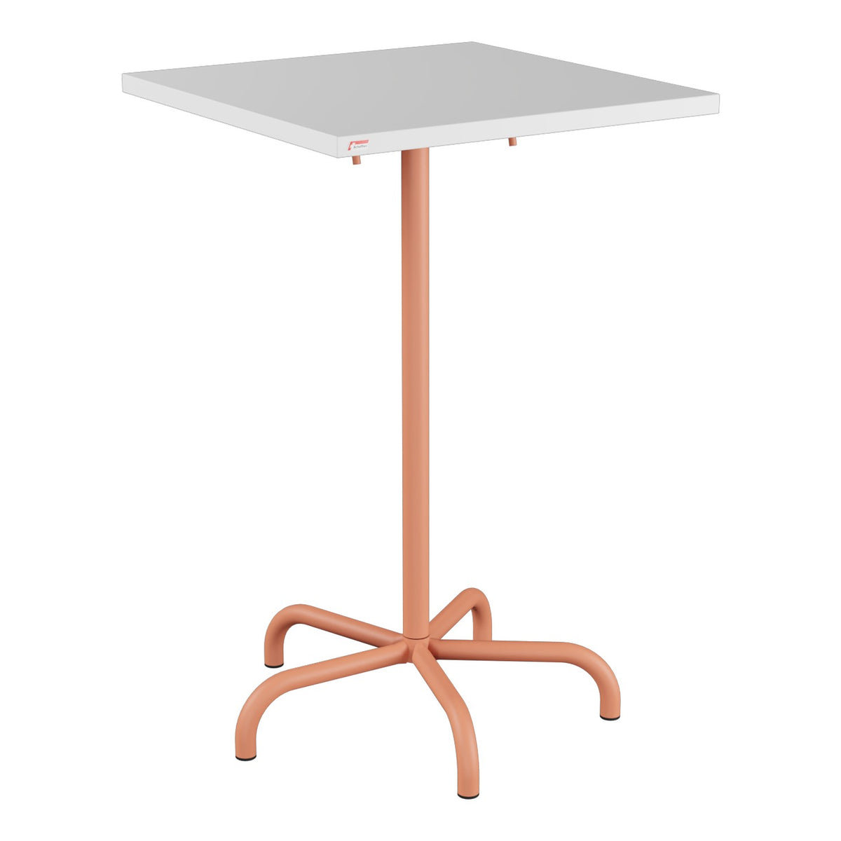 Schaffner Säntis Table haute rabattable 70x70cm h:110cm – Blanc 90 / Terracotta 84