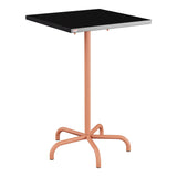 Schaffner Säntis Table haute rabattable 70x70cm h:110cm – Noir 91 / Terracotta 84