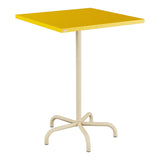 Schaffner Säntis Table haute rabattable 80x80cm h:110cm – Jaune 11 / Marron Pastel 83