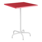 Schaffner Säntis Table haute rabattable 80x80cm h:110cm – Rouge Érable 33 / Blanc 90