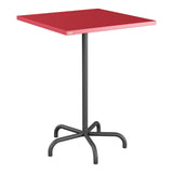 Schaffner Säntis Table haute rabattable 80x80cm h:110cm – Rouge Érable 33 / Noir 91