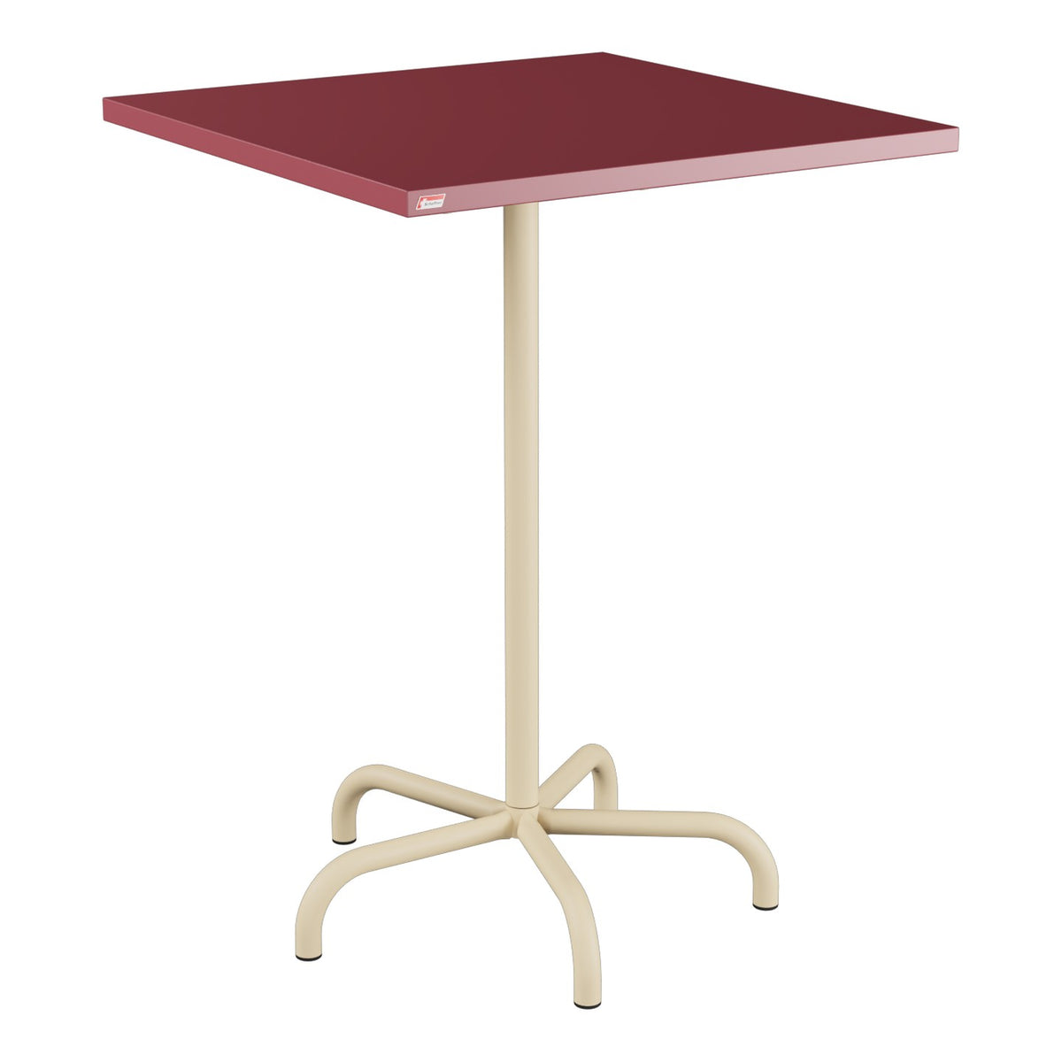 Schaffner Säntis Table haute rabattable 80x80cm h:110cm – Bordeaux 38 / Marron Pastel 83