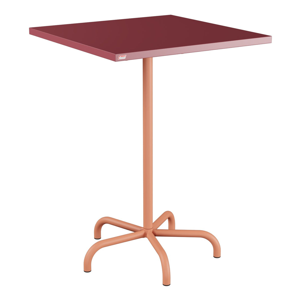 Schaffner Säntis Table haute rabattable 80x80cm h:110cm – Bordeaux 38 / Terracotta 84