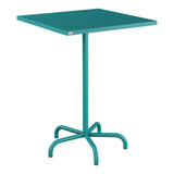 Schaffner Säntis Table haute rabattable 80x80cm h:110cm – Bleu Kali 56 / Bleu Kali 56