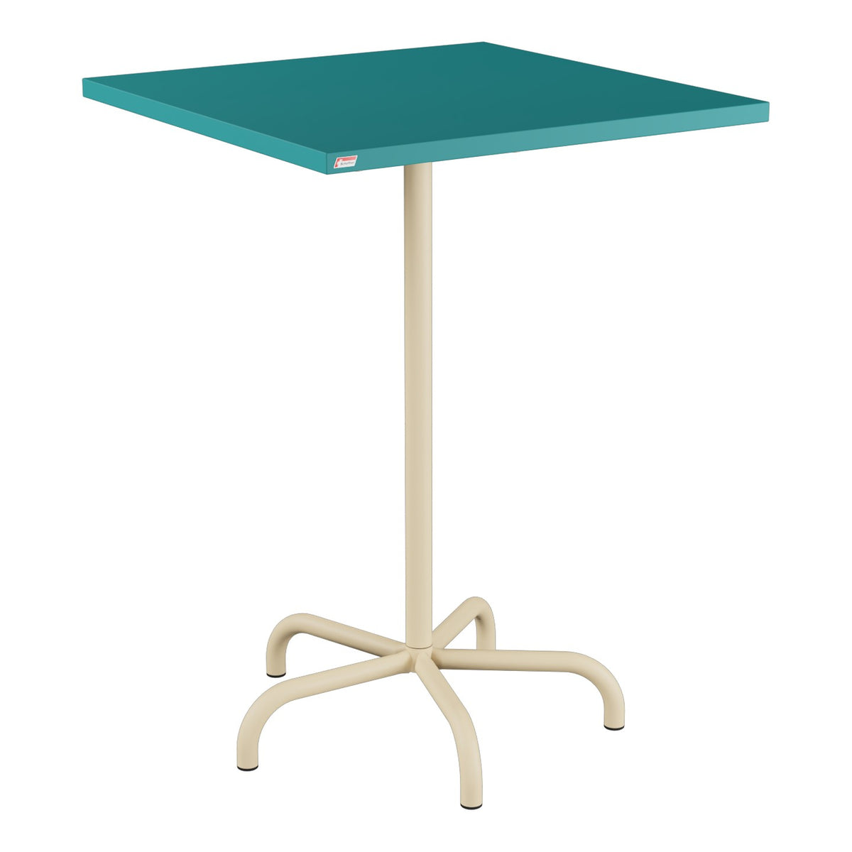 Schaffner Säntis Table haute rabattable 80x80cm h:110cm – Bleu Kali 56 / Marron Pastel 83