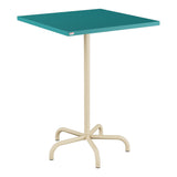 Schaffner Säntis Table haute rabattable 80x80cm h:110cm – Bleu Kali 56 / Marron Pastel 83