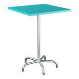 Schaffner Säntis Table haute rabattable 80x80cm h:110cm – Turquoise 58 / Galvanisé à chaud 02
