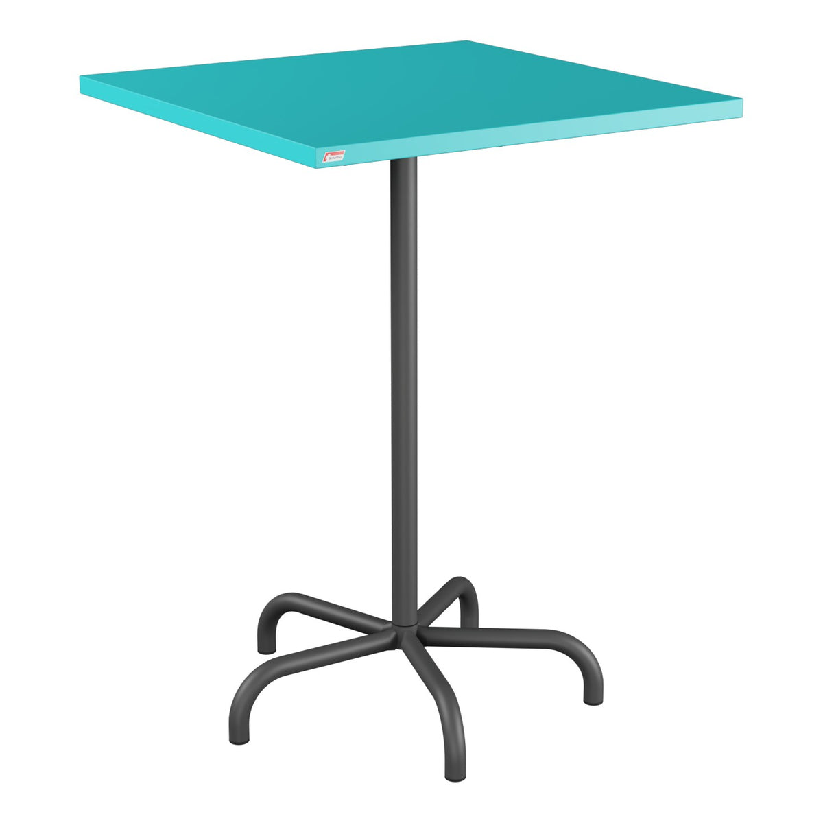 Schaffner Säntis Table haute rabattable 80x80cm h:110cm – Turquoise 58 / Noir 91
