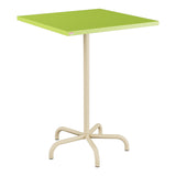 Schaffner Säntis Table haute rabattable 80x80cm h:110cm – Vert clair 63 / Marron Pastel 83