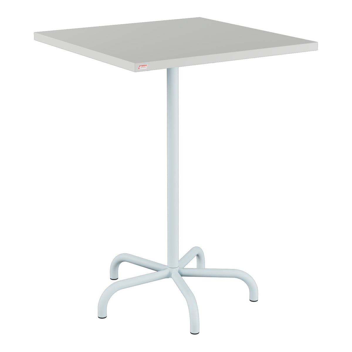 Schaffner Säntis Table haute rabattable 80x80cm h:110cm – Gris Argent 78 / Bleu Pastel 51